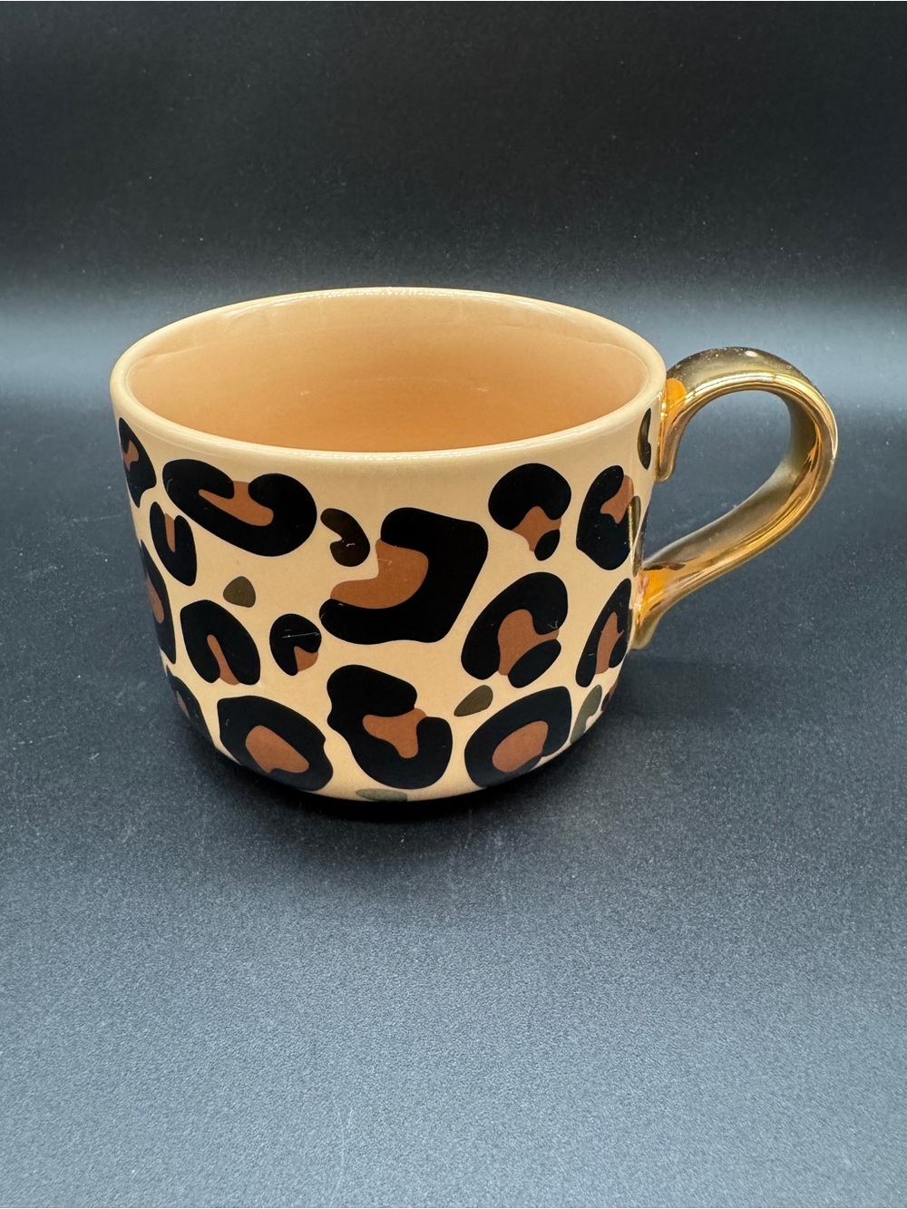 Leopard Print Coffee Mug Large Novelty Gold Accents by Indigo